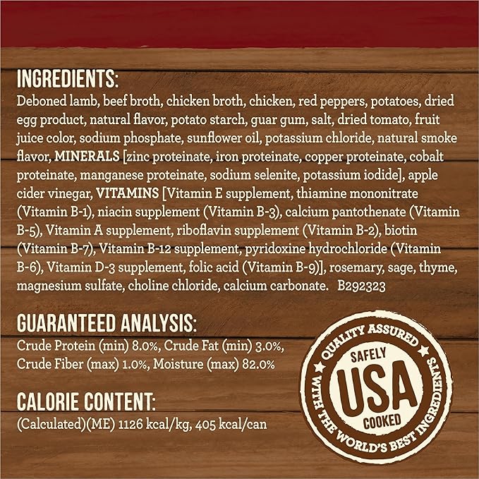 Merrick Slow-Cooked BBQ Premium And Healthy Real Meat Grain Free Canned Dog Food, Kentucky Style With Lamb - (Pack of 12) 12.7 oz. Cans