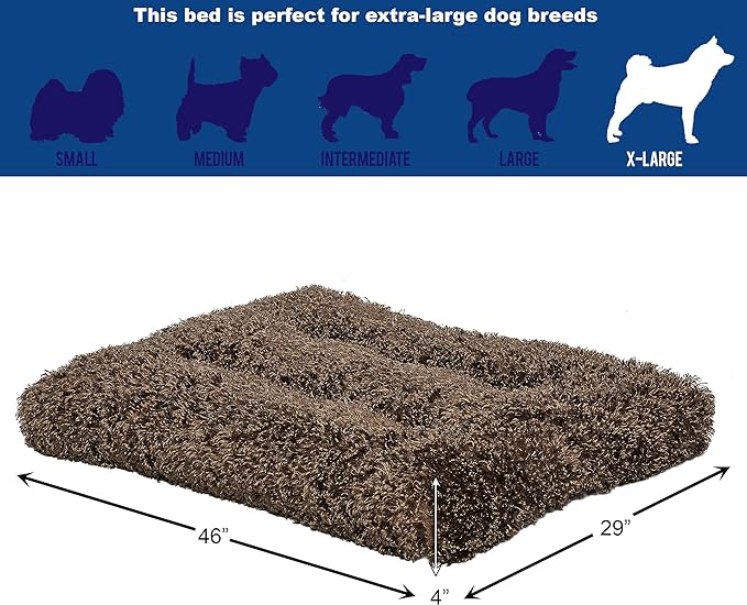 Midwest Homes for Pets Deluxe Dog Beds | Super Plush Dog & Cat Beds Ideal for Dog Crates | Machine Wash & Dryer Friendly, 1-Year Warranty, Cocoa, 46.0" L x 28.0" W x 4.0" Th