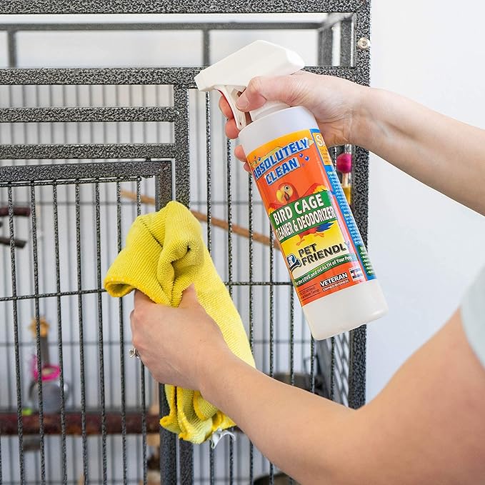 Amazing Bird Cage Cleaner and Deodorizer - Just Spray/Wipe - Safely & Easily Removes Bird Messes Quickly and Easily - Made in The US 16oz Spray (Pack of 1)