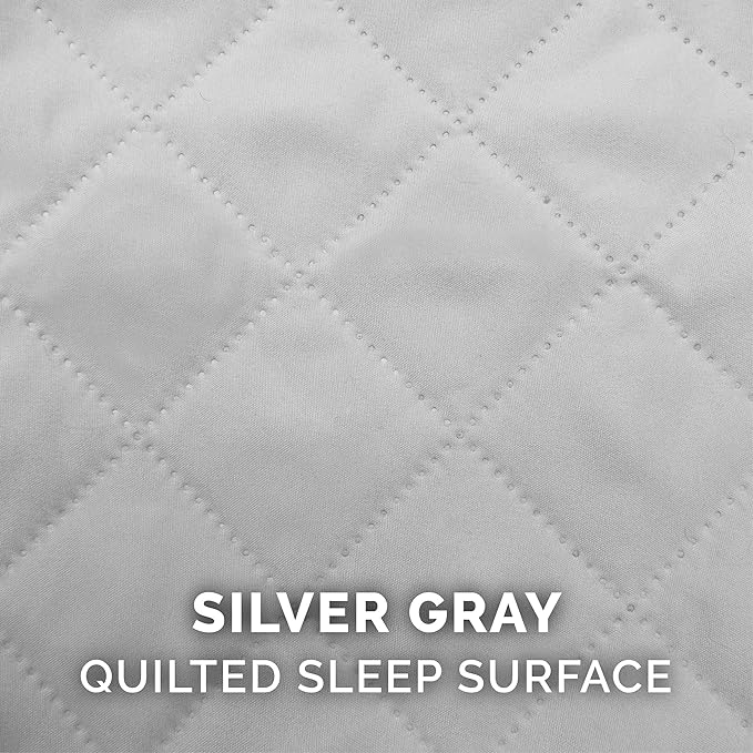 Furhaven Orthopedic Dog Bed for Large/Medium Dogs w/ Removable Bolsters & Washable Cover, For Dogs Up to 55 lbs - (Quilted) Silver Gray, Large