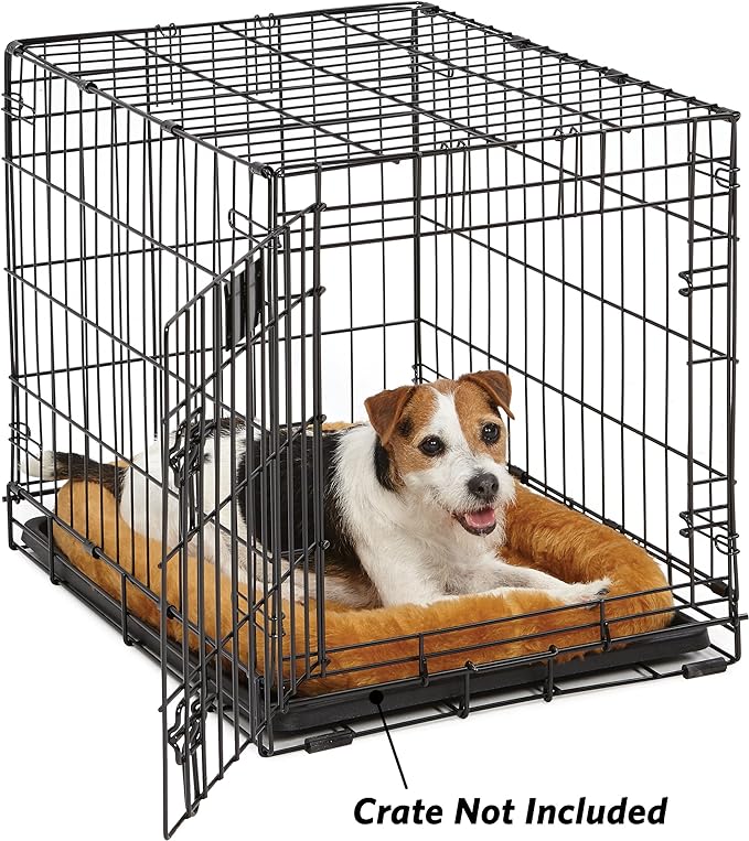MidWest Homes for Pets Bolster Dog Bed 24L-Inch Cinnamon Dog Bed or Cat Bed w/ Comfortable Bolster | Ideal for Small Dog Breeds & Fits a 24-Inch Dog Crate | Easy Maintenance Machine Wash & Dry