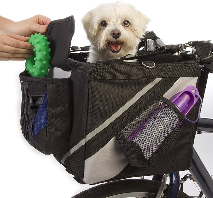 Traveler 2-in-1 Pet Bike Basket and Over The Shoulder Carrier
