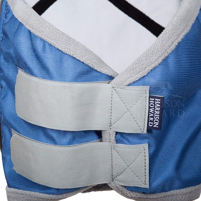 Harrison Howard CareMaster Pro Luminous Horse Fly Mask Large Eye Space Full Face Standard with Nose No Ears Aquamarine S Pony