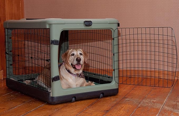 Pet Gear “The Other Door” 4 Door Steel Crate for Dogs/Cats with Garage-Style Door, Includes Plush Bed + Travel Bag, No Tools Required, 3 Models, 3 Colors