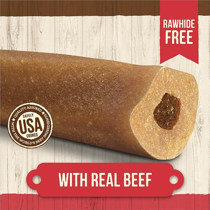 Merrick Natural Cuts Chicken Free Non Rawhide Medium Dog Chews, Medium Texture Chew Sticks With Real Beef - (Pack of 6) 4 ct. Pouches