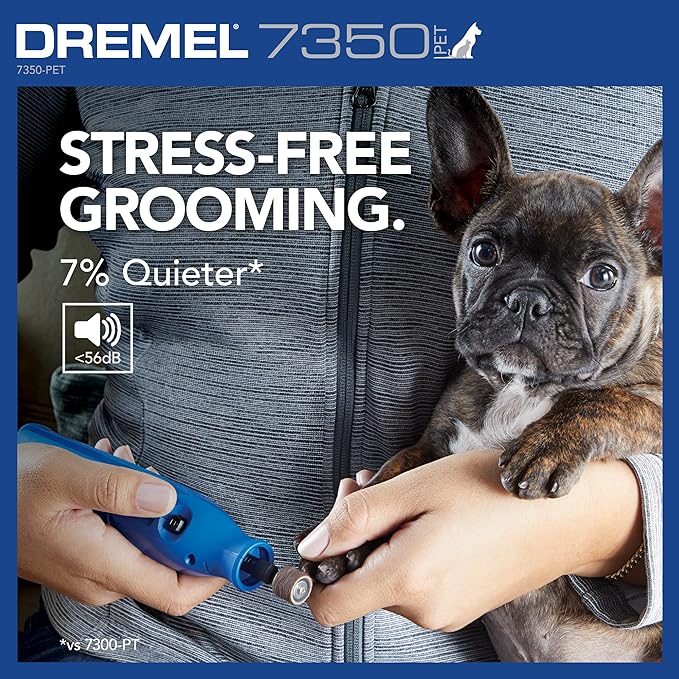 Dremel 7350-PET 4V Pet & Dog Nail Grinder, Easy-To-Use & Safe Nail Trimmer, Professional Pet Grooming Kit - Works on Large, Medium, Small Dogs & Cats