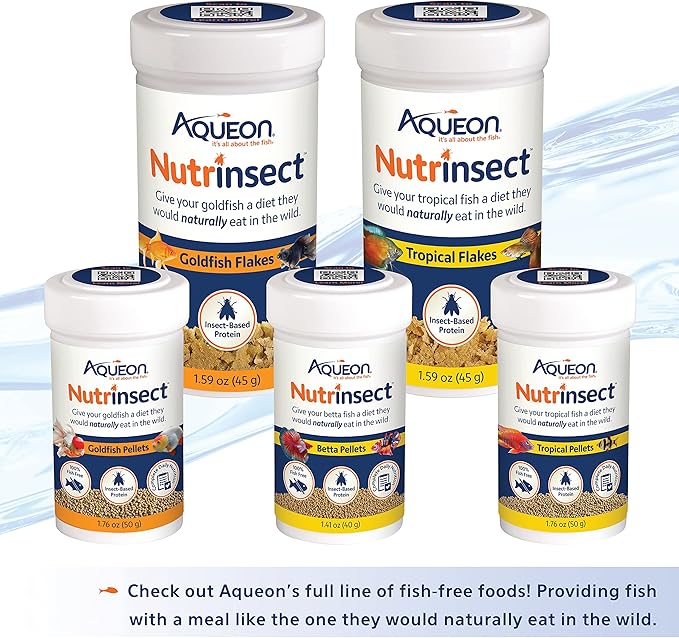 Aqueon Nutrinsect Fish-Free Fish Food, Goldfish Pellets, 1.76 oz