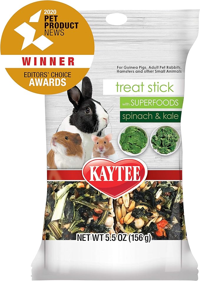 Kaytee Small Animal Treat Stick with Superfoods, Spinach & Kale, 5.5 oz