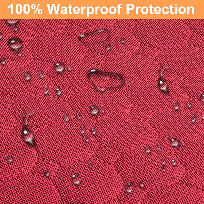 Mancro Dog Car Seat Cover for Back Seat, Waterproof Car Seat Cover Dog with Side Flaps, Scratch-Proof Pet Car Seat Covers Backseat, Durable Car Seat Dog Cover for Trucks SUV, Standard, Red