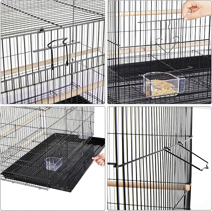 Yaheetech 30'' Length Flight Bird Cage Iron Flight Parrot Cage for Small Parrots Parakeets Cockatiels Budgies Conures Quaker Parrot