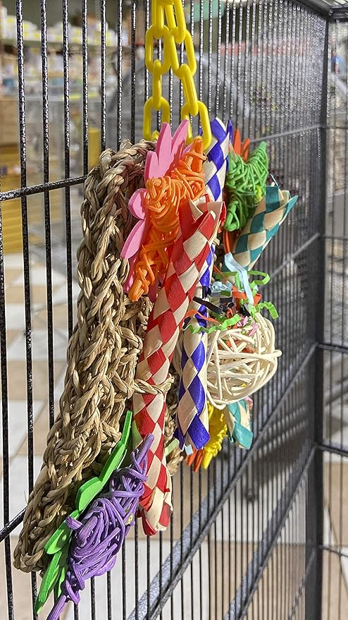Birds LOVE Flower Net Climbing Parrot Toy for Small to Medium Birds - Foraging Hanging and Chewing Interactive Play