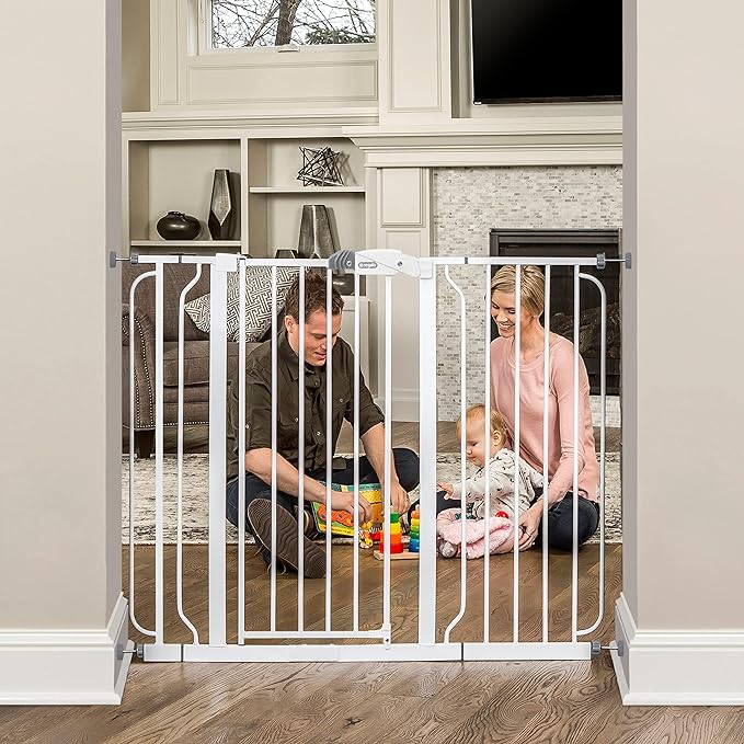 Regalo 37-Inch Extra Tall and 49-Inch Wide Walk Thru Baby Gate & Easy Step 49-Inch Extra Wide Baby Gate, includes 4-Inch and 12-Inch Extension Kit, 4 Pack of Pressure Mount Kit and 4 Pack