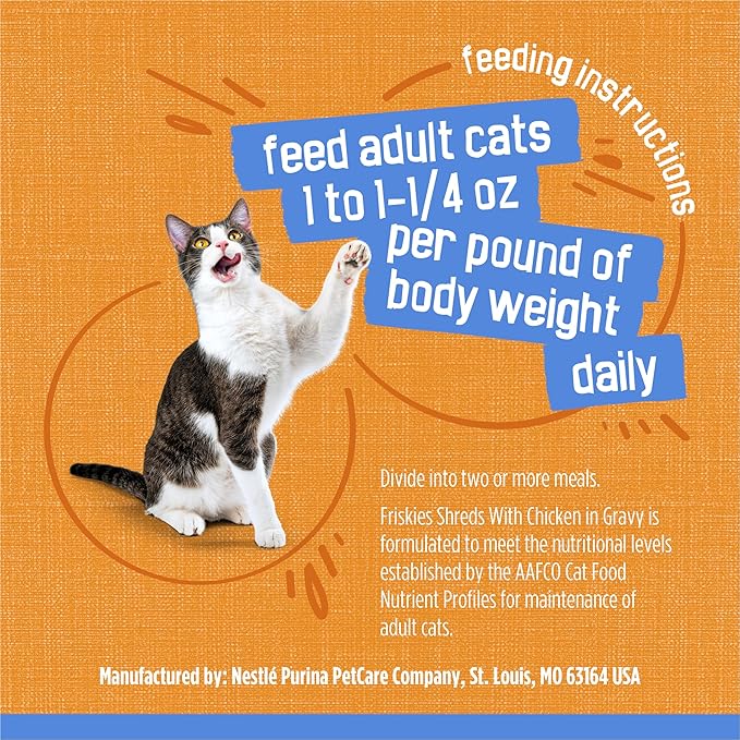 Purina Friskies Gravy Wet Cat Food, Shreds With Chicken - (Pack of 24) 5.5 oz. Cans