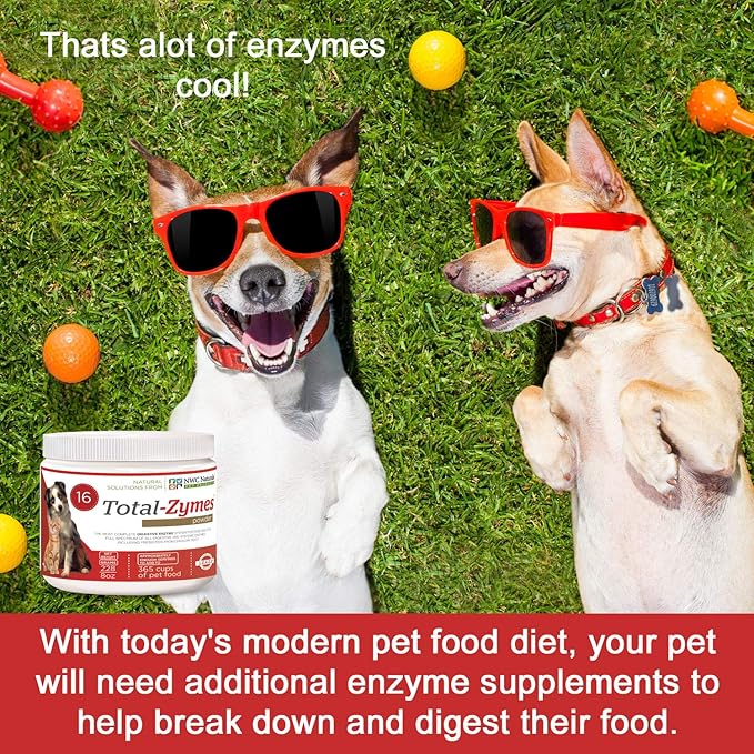 Total-Zymes- Digestive Enzymes for Dogs and Cats - Treats 365 Cups of Pet Food