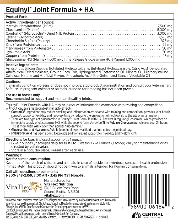 Pro Equinyl Joint Formula with Hyaluronic Acid, 60 Day Supply, 3.75 lb.