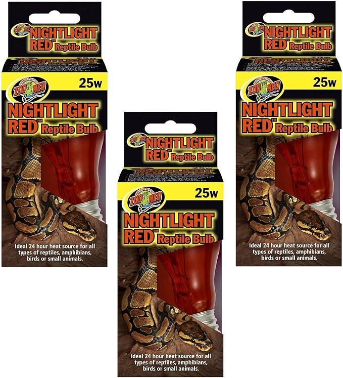 Zoo Med Nightlight Red Reptile Bulb 25 Watts (3 Pack)