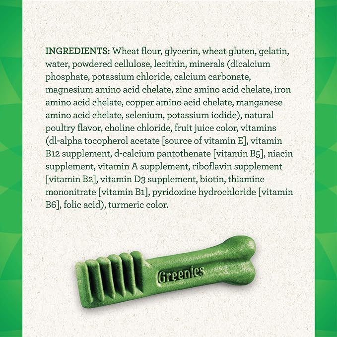 Greenies Original Teenie Natural Dental Care Dog Treats, 3 oz. Pack (11 Treats)