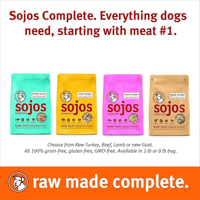Sojos Complete Natural Raw Freeze Dried Dog Food Mix, Turkey, 7 Pound Bag