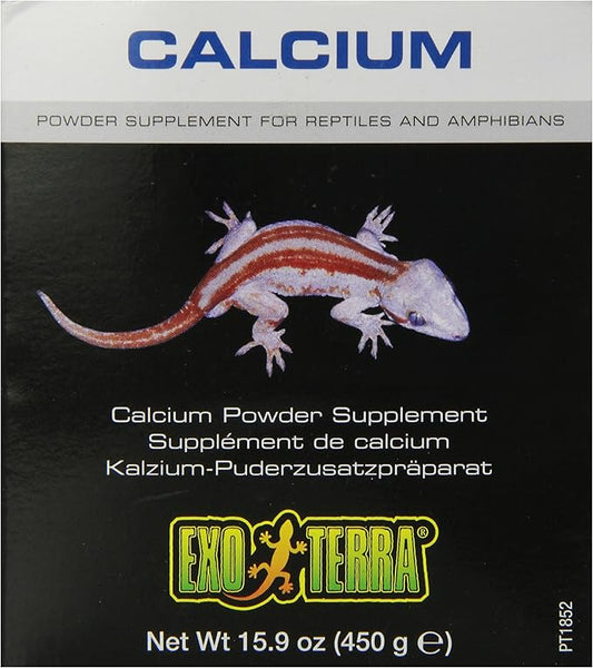 Exo Terra Calcium Powder Supplement for Reptiles and Amphibians, 15.9 Oz., PT 1852