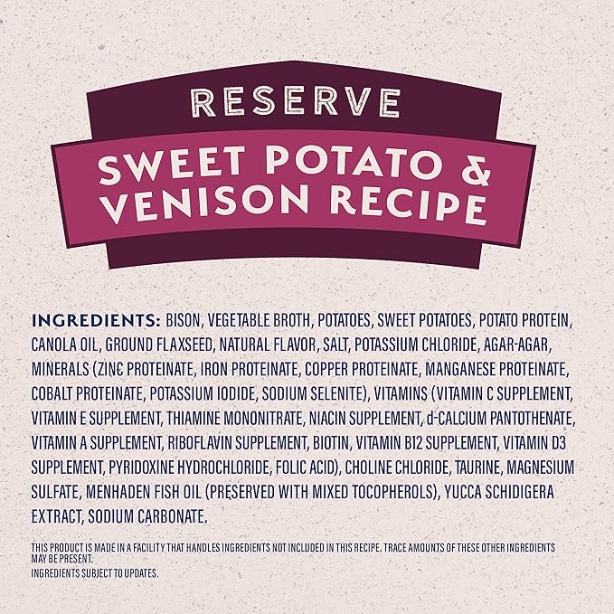 Natural Balance Limited Ingredient Adult Grain-Free Wet Canned Dog Food, Reserve Sweet Potato & Venison Recipe, 13 Ounce (Pack of 12)