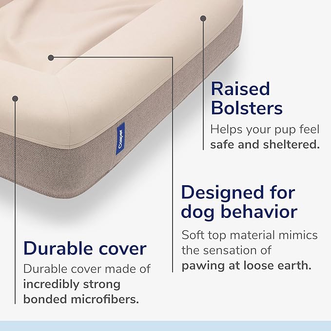 Casper Dog Bed, Plush Memory Foam, Small, Sand