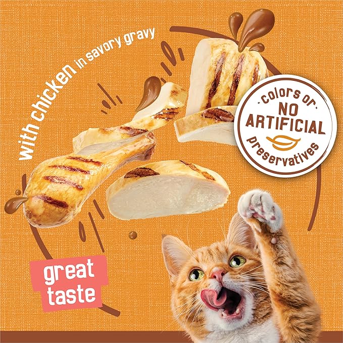 Purina Friskies Gravy Wet Cat Food, Extra Gravy Chunky With Chicken in Savory Gravy - (Pack of 24) 5.5 oz. Cans