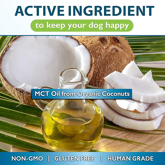 MCT Oil for Dogs from Organic Coconuts, Medium Chain Triglycerides with Caprylic Acid & Capric Acid to Protect Skin and Coat, Boost Immunity, Support Metabolism, 90 Soft Gels