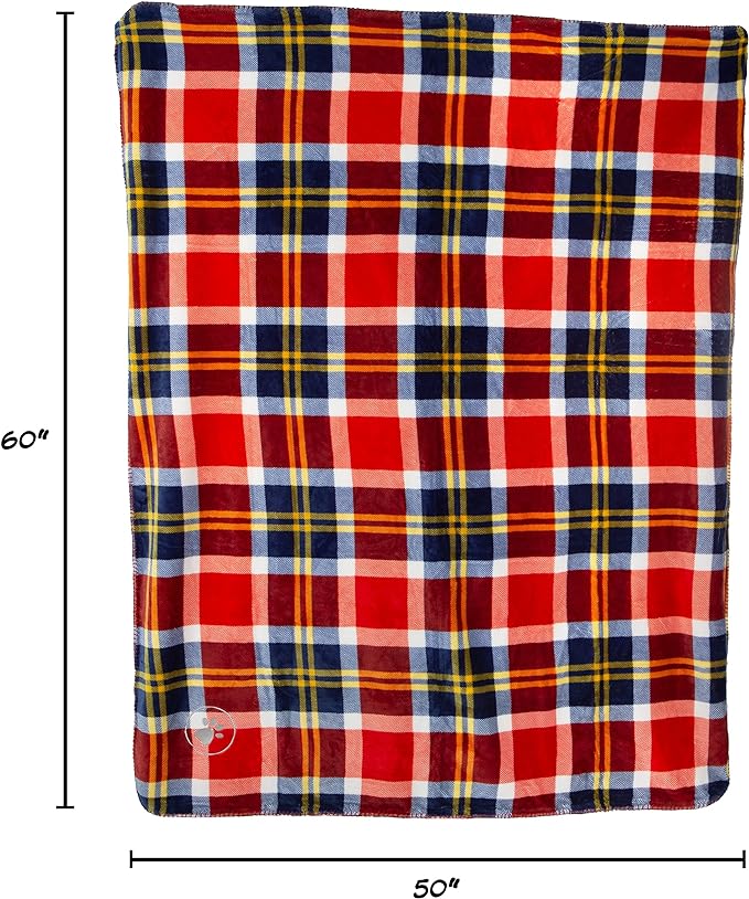 PETMAKER Waterproof Pet Blanket - 50x60 Reversible Plaid Dog Throw Protects Couch, Car, Bed from Spills, Stains or Fur - Dog and Cat Blankets (Red)