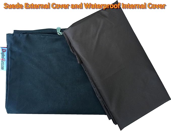 Dogbed4less Do It Yourself DIY Pet Bed Pillow Duvet Suede Cover + Waterproof Internal case for Dog/Cat at Large 48"X29" Espresso Color - Covers only