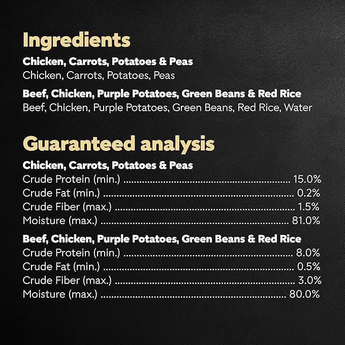 CESAR SIMPLY CRAFTED Adult Wet Dog Food Meal Topper Variety Pack, Chicken, Carrots, Potatoes & Peas and Beef, Chicken, Purple Potatoes, Green Beans & Red Rice, 8 Count (Pack of 2)