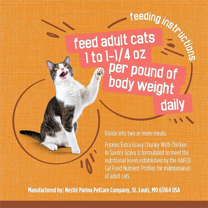 Purina Friskies Gravy Wet Cat Food, Extra Gravy Chunky With Chicken in Savory Gravy - (Pack of 24) 5.5 oz. Cans