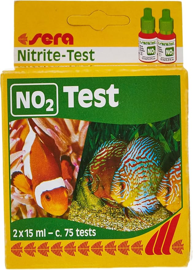 Sera Nitrite (NO2) Test, 2X15 ml - For Fresh and Marine Water Aquarium Test Kits, Monitor Nitrite Level, Approx. 75 Measurements