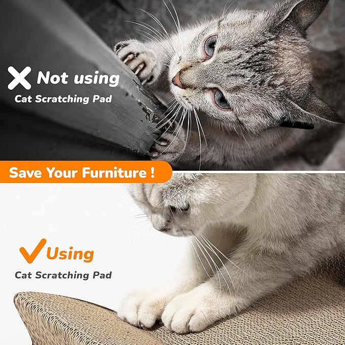 Conlun Cat Scratcher Cardboard Cat Scratch Pad with Premium Scratch Textures Design Durable Cat Scratching Pad Reversible Shark 15.7L x 9W x 2.6H