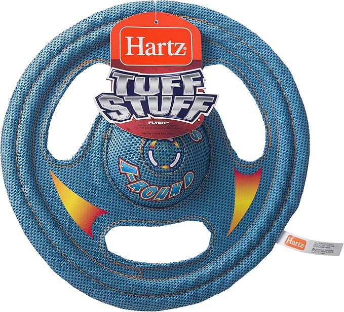 Hartz Tuff Stuff Toss Around Plush Frisbee Flyer Dog Toy - Medium/Large