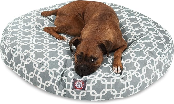 Gray Links Large Round Indoor Outdoor Pet Dog Bed With Removable Washable Cover By Majestic Pet Products