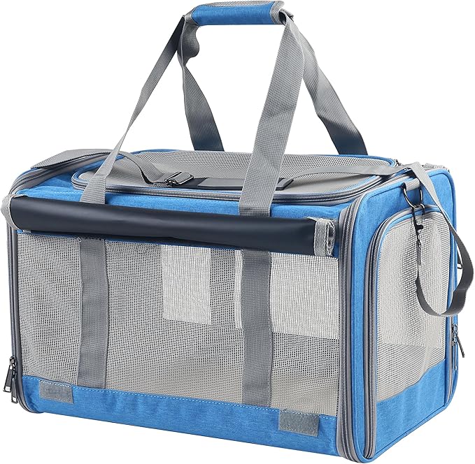 Large Cat Carriers Dog Soft Sided Carriers Cat Soft Sided Carriers Cat Carriers Dog Carriers Airline Approved Kitten Carrier Reptile Carriers Squirrel Carriers Guinea Pig Carrier(Large_Blue)