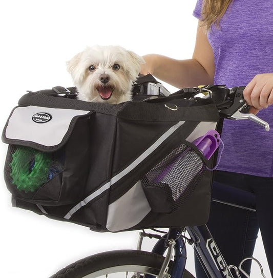 Traveler 2-in-1 Pet Bike Basket and Over The Shoulder Carrier