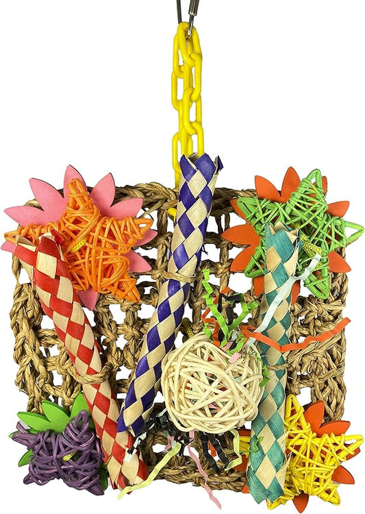 Birds LOVE Flower Net Climbing Parrot Toy for Small to Medium Birds - Foraging Hanging and Chewing Interactive Play