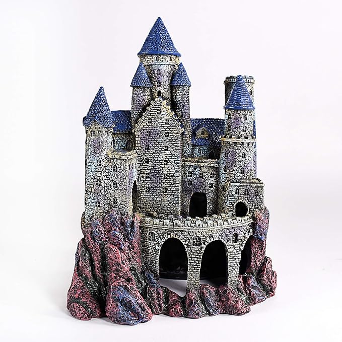Penn-Plax (RRW8 Age-of-Magic Wizard’s Castle Aquarium Decoration – Safe for Freshwater and Saltwater Fish Tanks – Large