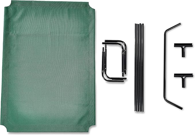 Amazon Basics Cooling Elevated Dog Bed with Metal Frame, X-Large, 60 x 37 x 9 Inch, Green