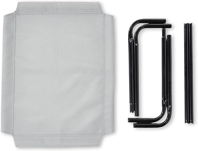 Amazon Basics Cooling Elevated Dog Bed with Metal Frame, Small, Grey, 35.6"L x 21.8"W x 7.7"Th