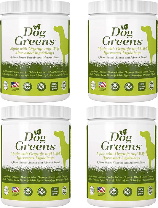 Organic Plant-Based Supplement for Skin, Coat, Digestive & Immune Health in Dogs (12 oz); Natural, Holistic and Vet Approved, Add to Dog Food, Homemade Dog Food, Raw Dog Food, Vegan, 4 Pack