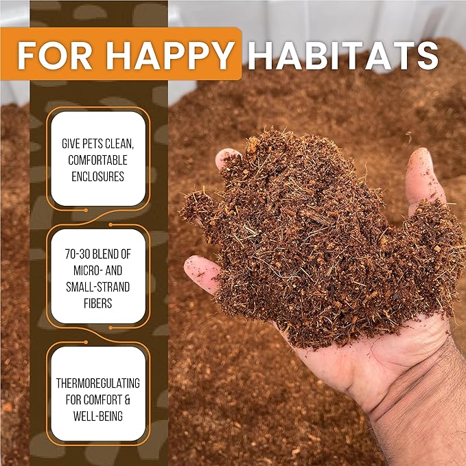ReptiEarth Reptile Bedding, Fluffy Coconut Fiber Substrate 36 Quart Organic Coco Ready to Use for Bioactive Snake Terrarium, Lizard Tanks with Plants, for Frog, Tarantula or Hermit Crab Habitat