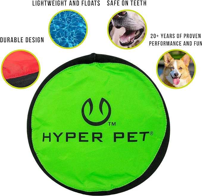 Hyper Pet Flippy Flopper 9" Flying Disc Soft Dog Toy, Floats in Water & Safe on Teeth, for All Breeds, Pack of 5 (Colors May Vary)