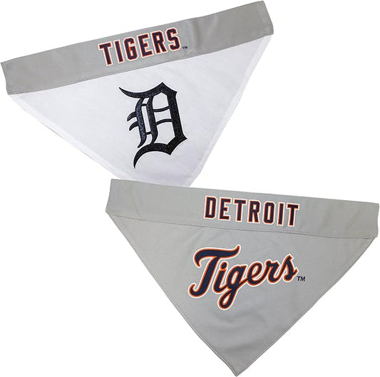 Pets First TIG-3217-L-XL MLB Detroit Tigers Reversible Pet Bandana, Large/X-Large, MLB Team Color