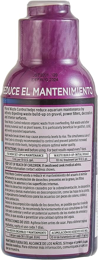 Fluval Waste Control Biological Cleaner, Aquarium Water Treatment, 8.4 Oz., A8355 (Pack of 2)