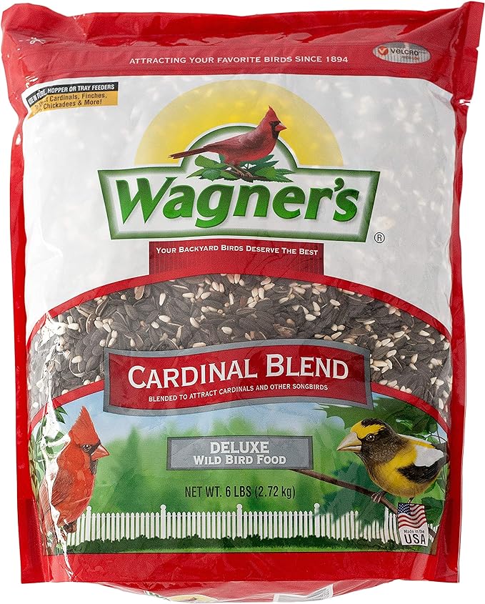 Wagner's 52023 Black Oil Sunflower Seed Wild Bird Food, 5-Pound Bag & 62032 Cardinal Blend Wild Bird Food, 6-Pound Bag