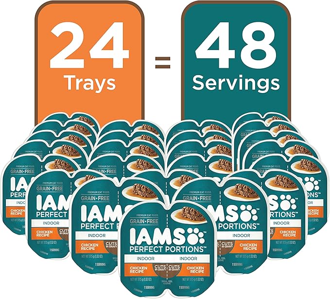 IAMS Perfect Portions Healthy Grain Free Wet Cat Food, (24 Twin Packs)