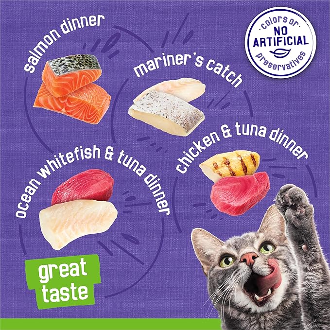 Purina Friskies Wet Cat Food Pate Variety Pack Seafood and Chicken Pate Favorites - (Pack of 40) 5.5 oz. Cans