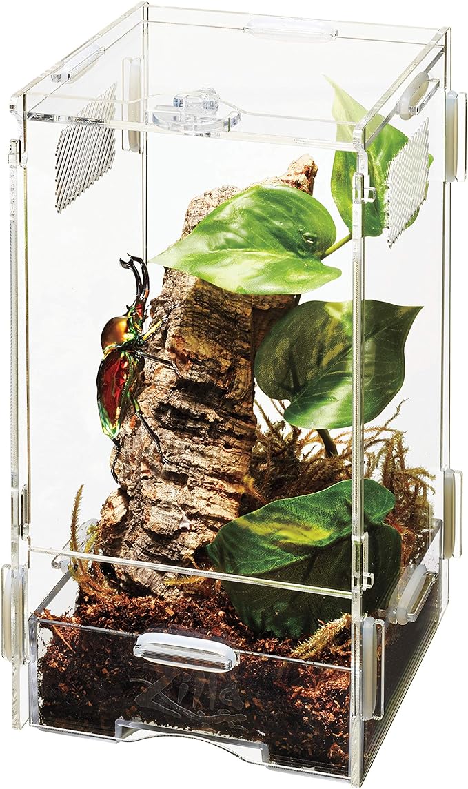 Zilla Micro Habitat Terrarium Enclosure for Small Tree Dwelling Reptiles, Amphibians, Spiders & Other Invertebrates, Small